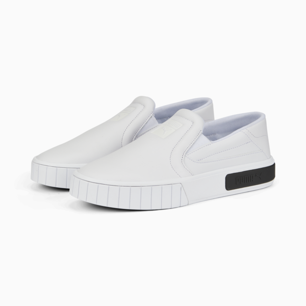 Cali Star Slip-On Leather Sneakers Women, Puma White-Puma Black, large-ZAF