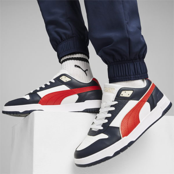 RBD Game Low Sneakers, Puma White-New Navy-For All Time Red, large-ZAF