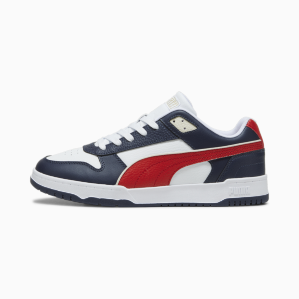 RBD Game Low Sneakers, Puma White-New Navy-For All Time Red, large-ZAF