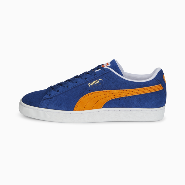 Suede Teams II Sneakers, Blazing Blue-Vibrant Orange-Puma White, large-ZAF
