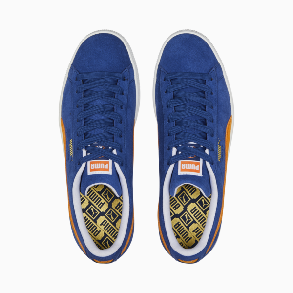 Suede Teams II Sneakers, Blazing Blue-Vibrant Orange-Puma White, large-ZAF