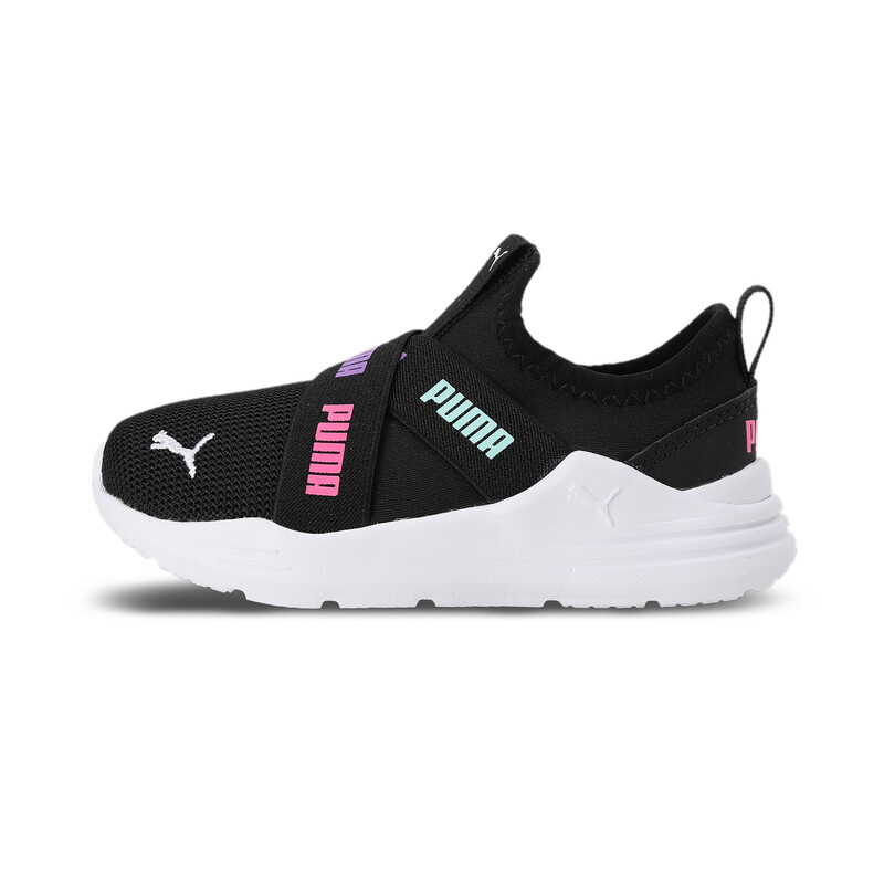 PUMA Wired RUN Babies' Slip-on Shoes, Black/purple/pink