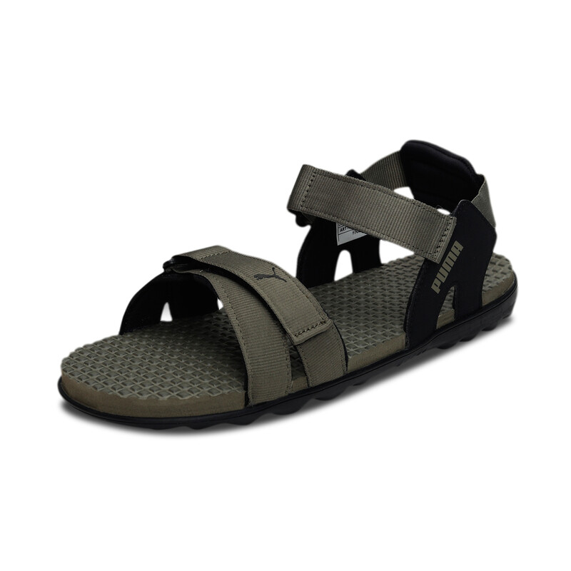 Men's PUMA Smooth Sandals, Black/red/green
