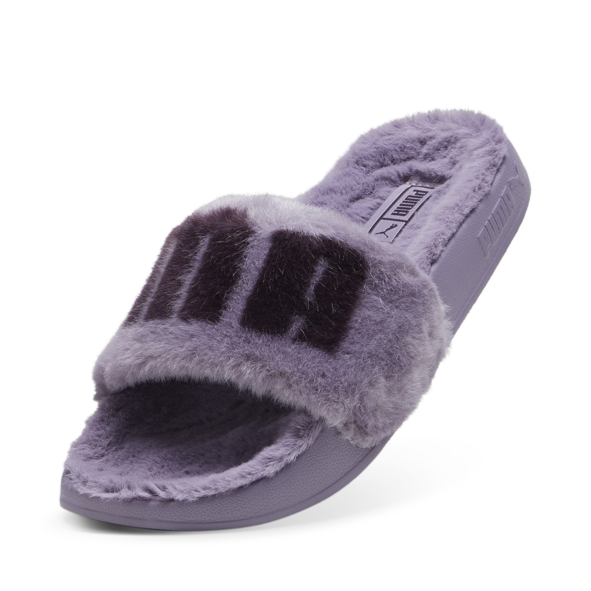 Women's Puma Leadcat 2.0 Fuzz Slides, Purple, Size 38, Shoes