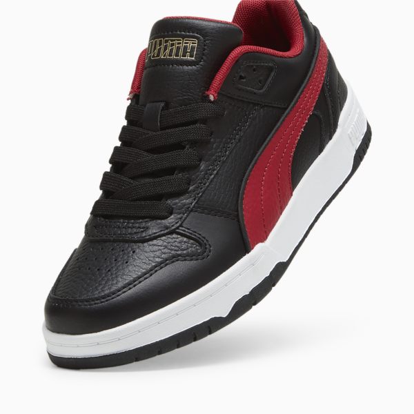 RBD Game Low Sneakers Youth, PUMA Black-PUMA Gold-Club Red, large-ZAF