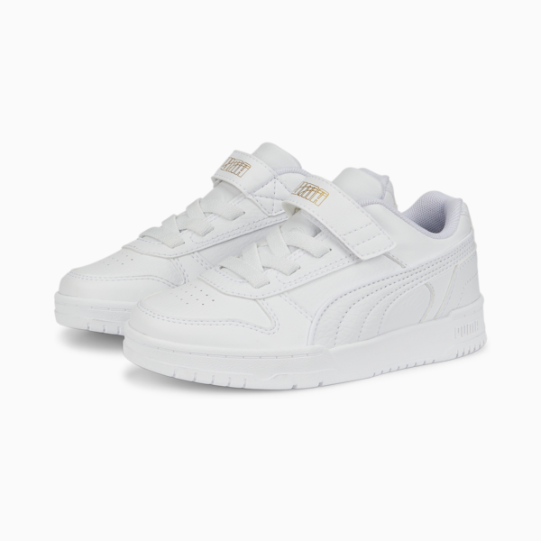 RBD Game Low Sneakers Kids, Puma White-Puma White-Puma Team Gold, large-ZAF