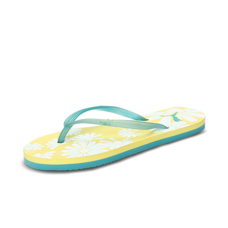 

Women's PUMA Swift Flip Flops, White/yellow