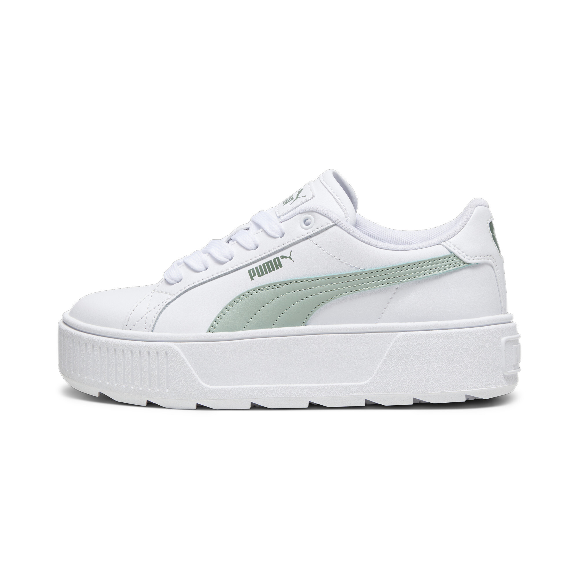 Puma Karmen L Sneakers Teenager Schuhe Für Für Kinder | Mit Plain | White/Green Fog | Größe: 38