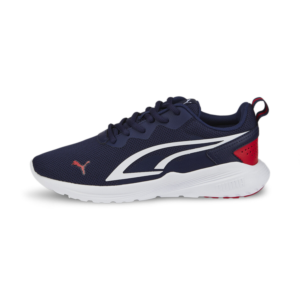 All-Day Active Sneakers Youth in Peacoat/White High Risk Red by PUMA, UK 5