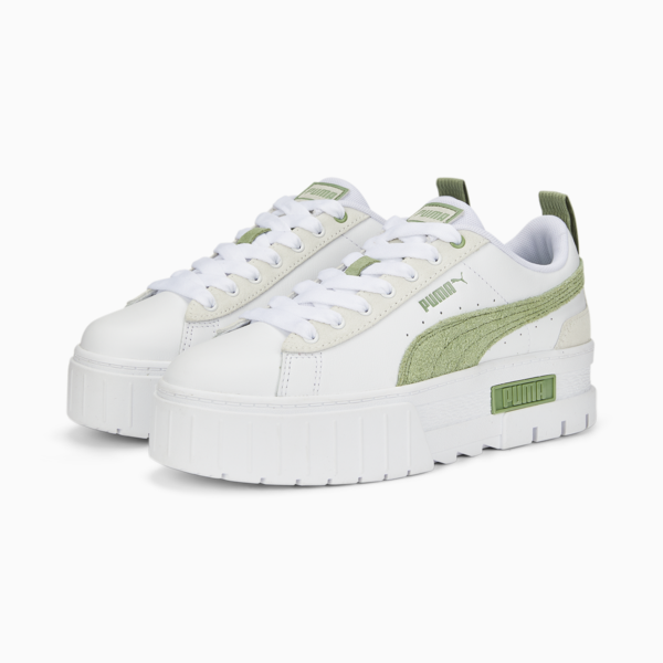 Mayze Mix Women's Sneakers, Puma White-Dusty Green, large-ZAF