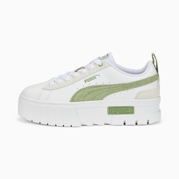 Mayze Mix Women's Sneakers, Puma White-Dusty Green, large-ZAF