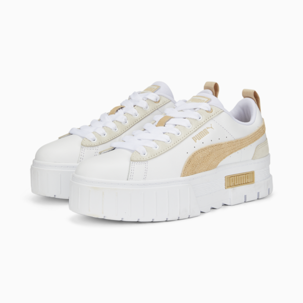 Zapatillas Mayze Mix para mujer, Puma White-Light Sand, large-ARG