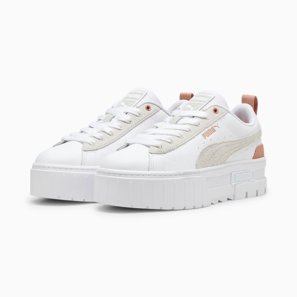 Zapatillas Mayze Mix para mujer, PUMA White-Vapor Gray, large-ARG