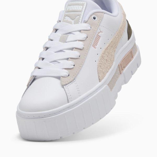 Mayze Mix Women's Sneakers, PUMA White-Alpine Snow-Loden Green, large-ZAF