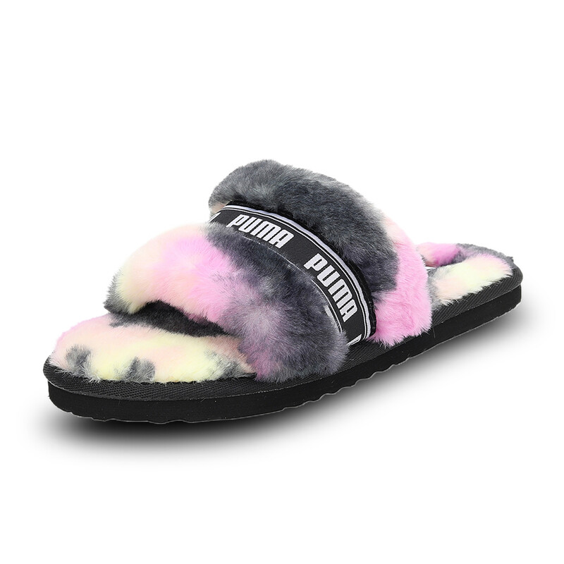 

Women's PUMA Fluff Tie-Dye Slippers Women Sandals, White/black