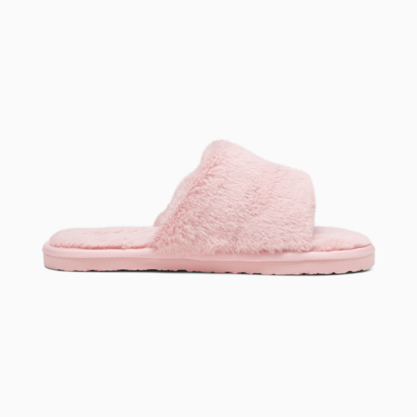 Fluff Solo Slippers Women, Peach Smoothie-PUMA White, large-ZAF