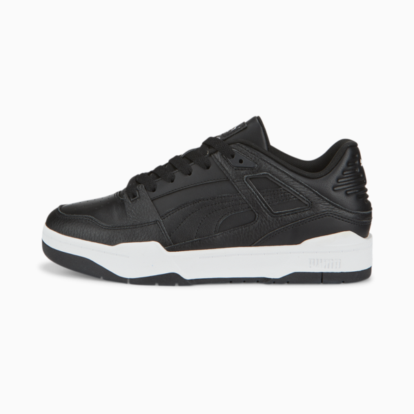 Slipstream Leather Sneakers, Puma Black-Puma White, large-ZAF