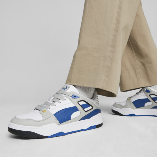Slipstream Leather Sneakers, Puma White-Clyde Royal, large-ZAF