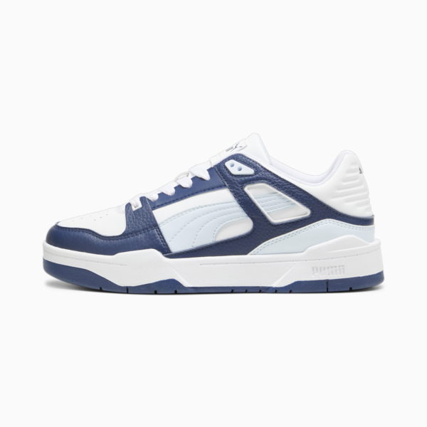 Slipstream Leather Sneakers, PUMA White-Icy Blue-Persian Blue, large-ZAF