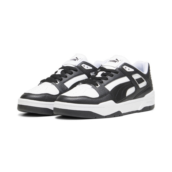 Puma black and white leather shoes store