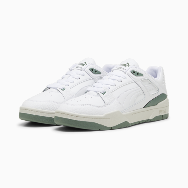 Slipstream Leather Sneakers, PUMA White-Eucalyptus, large-ZAF