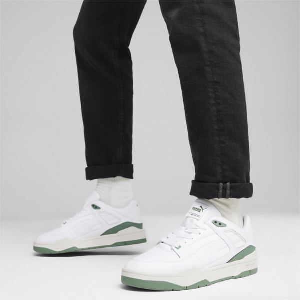 Slipstream Leather Sneakers, PUMA White-Eucalyptus, large-ZAF