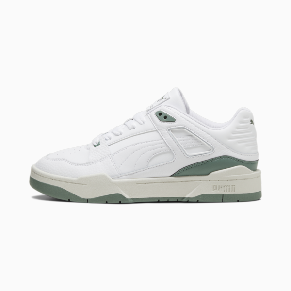 Slipstream Leather Sneakers, PUMA White-Eucalyptus, large-ZAF