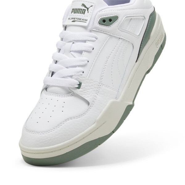 Slipstream Leather Sneakers, PUMA White-Eucalyptus, large-ZAF