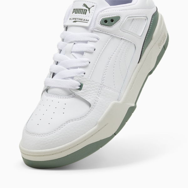 Slipstream Leather Sneakers, PUMA White-Eucalyptus, large-ZAF