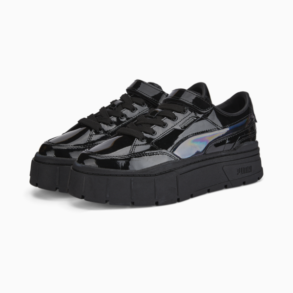 Mayze Stack Patent Sneakers Women, Puma Black, large-MEX