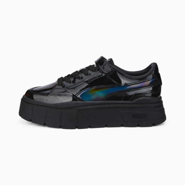 Mayze Stack Patent Sneakers Women, Puma Black, large-MEX
