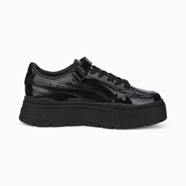 Mayze Stack Patent Sneakers Women, Puma Black, large-MEX
