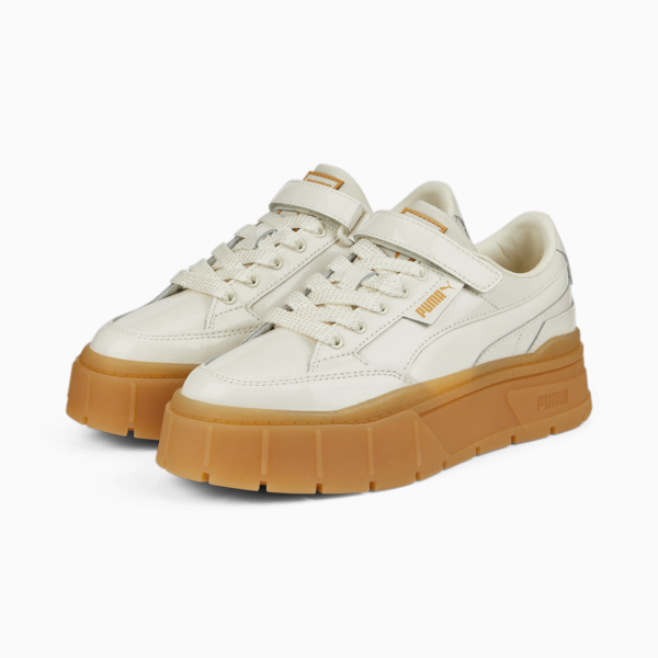 Mayze Stack Patent Sneakers Women, Marshmallow, large-ZAF