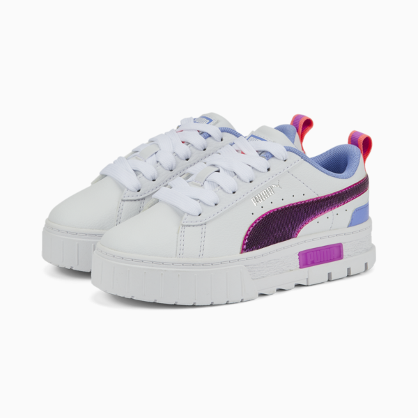 Mayze Glitzy Sneakers Kids, Puma White-Elektro Purple-Electric Orchid, large-MEX