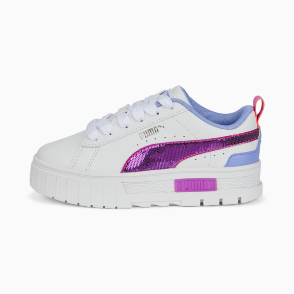 Mayze Glitzy Sneakers Kids, Puma White-Elektro Purple-Electric Orchid, large-MEX