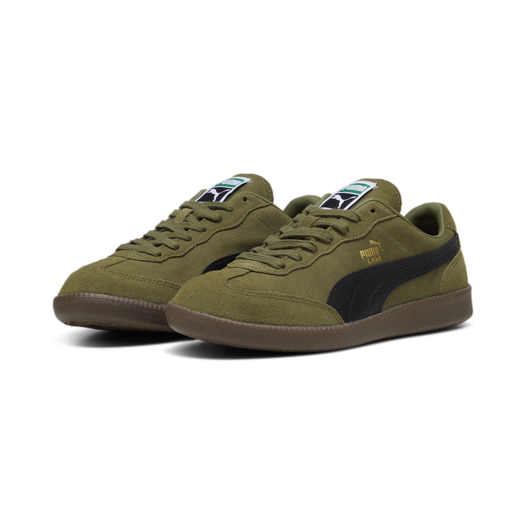 Puma Liga Suede Sneakers, Green, Size 40, Shoes