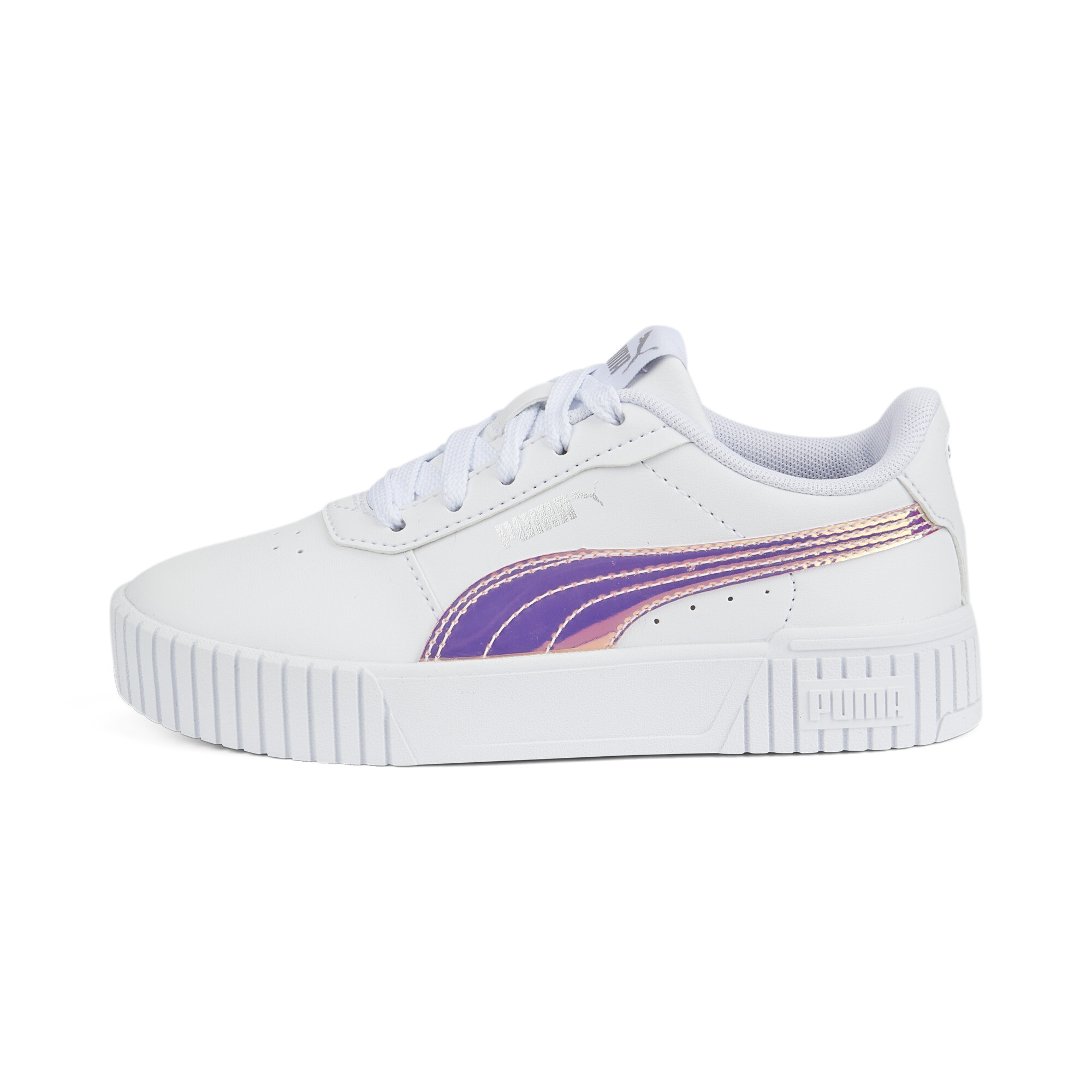 Puma Carina 2.0 Holo Sneakers Kinder Schuhe | Mit Plain | White/Silver | Größe: 28.5