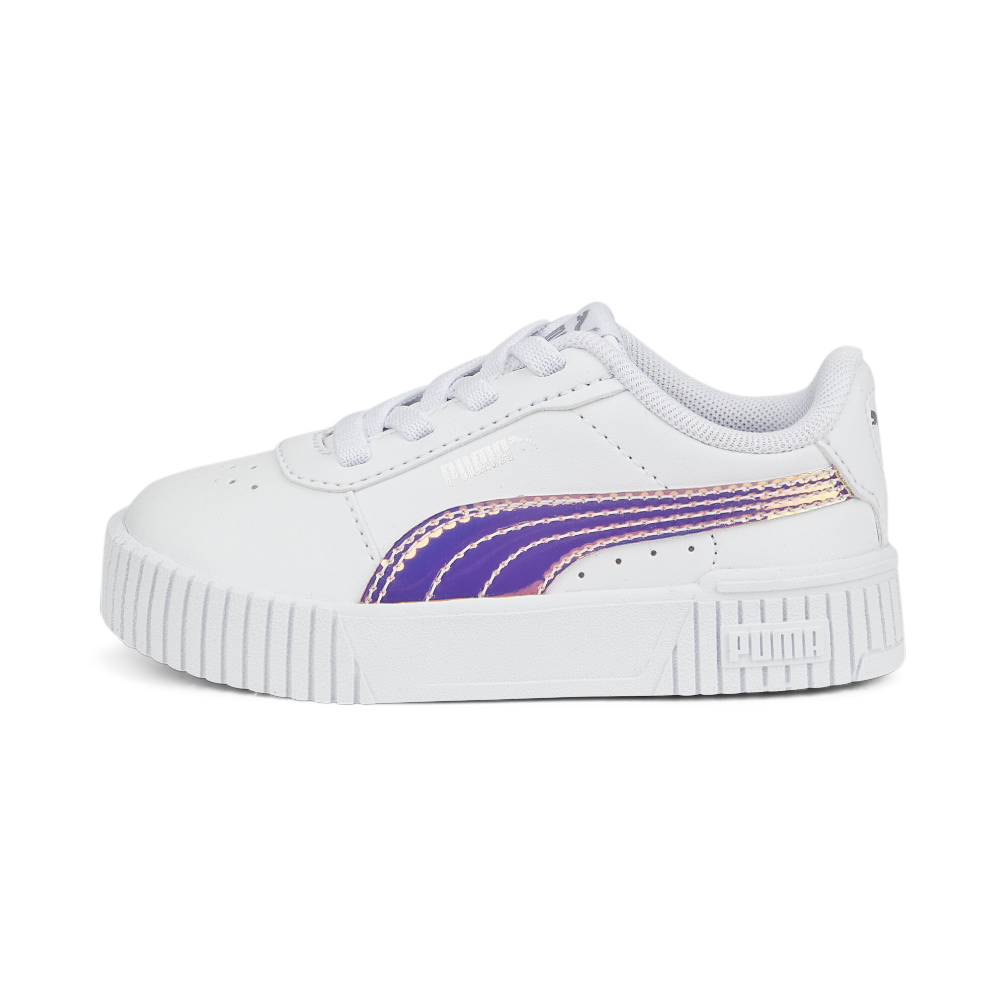 Puma Carina 2.0 Holo Sneakers mit alternativem Verschluss Kleinkinder Schuhe Für Damen | Mit Plain | White/Silver | Größ...