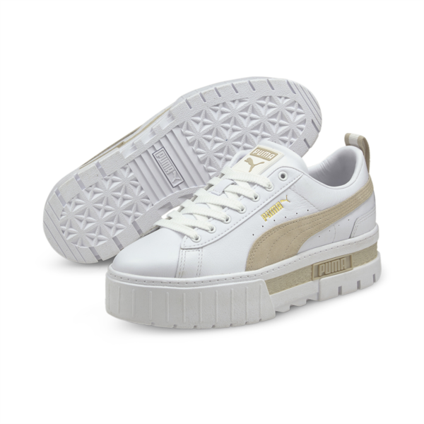 Zapatillas Mayze Lth para mujer, PUMA White-Peyote, large-ARG