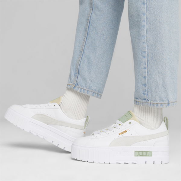 Zapatillas Mayze Lth para mujer, PUMA White-Granola, large-ARG