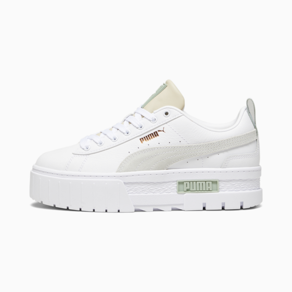 Zapatillas Mayze Lth para mujer, PUMA White-Granola, large-ARG