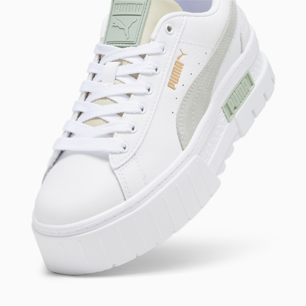 Zapatillas Mayze Lth para mujer, PUMA White-Granola, large-ARG