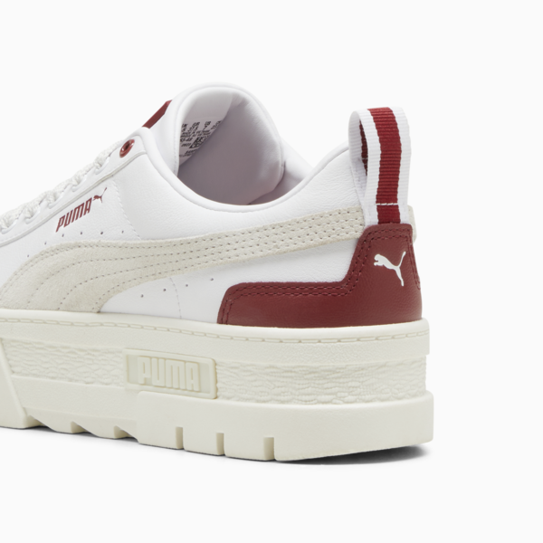 Zapatillas Mayze Lth para mujer, PUMA White-Intense Red, large-ARG