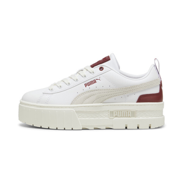 Zapatillas Mayze Lth para mujer, PUMA White-Intense Red, large-ARG