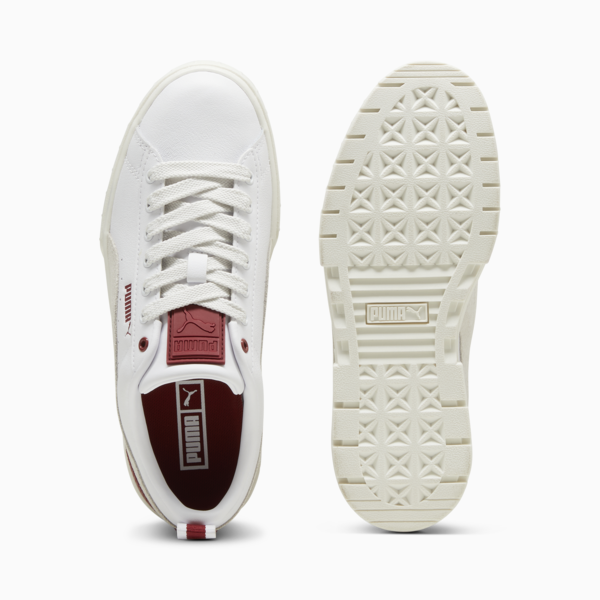 Zapatillas Mayze Lth para mujer, PUMA White-Intense Red, large-ARG