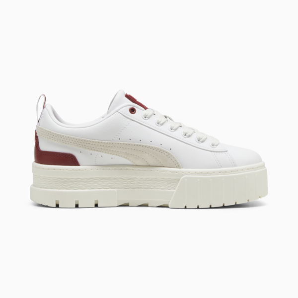 Zapatillas Mayze Lth para mujer, PUMA White-Intense Red, large-ARG