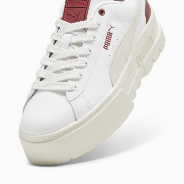 Zapatillas Mayze Lth para mujer, PUMA White-Intense Red, large-ARG