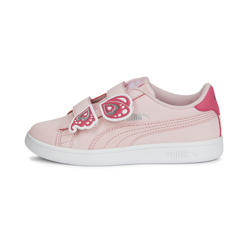 

PUMA Smash V2 Butterfly V Kids' Sneakers, Black/pink/silver