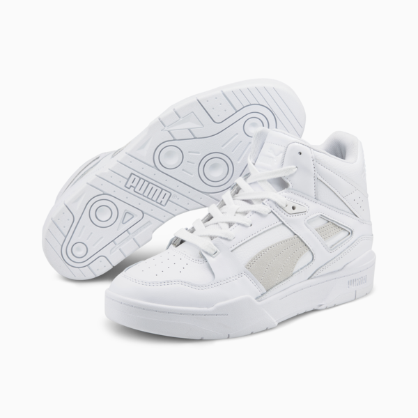 Slipstream Hi Leather Sneakers, Puma White-Puma White, large-MEX