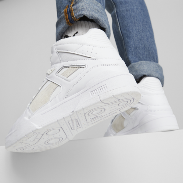 Slipstream Hi Leather Sneakers, Puma White-Puma White, large-MEX
